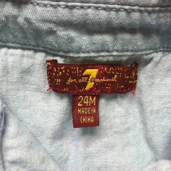 7 For All Mankind Toddler Button Down Shirt 24M - Picture 5 of 8